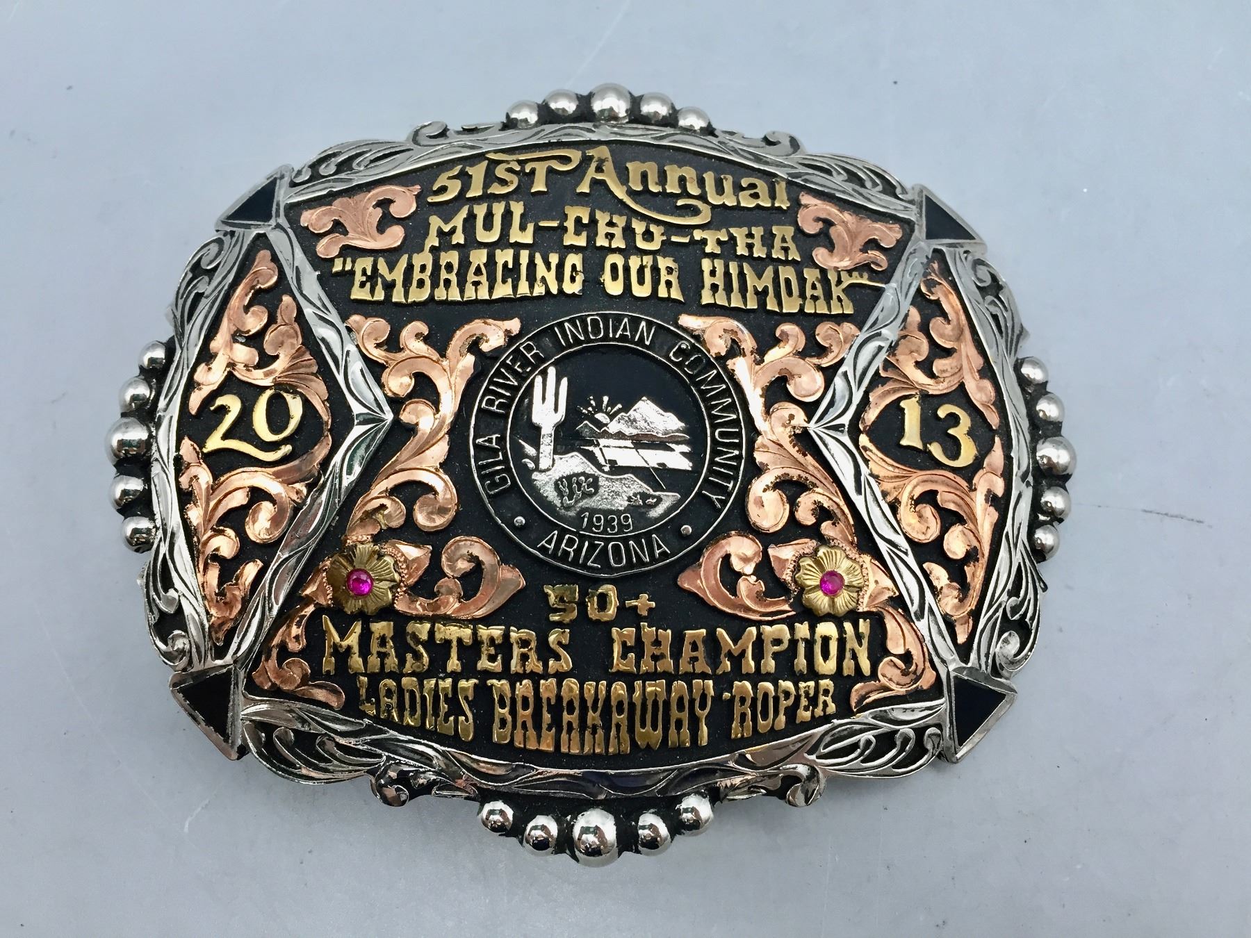 Native American Championship Rodeo Belt Buckle