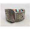 Image 3 : Sterling Silver and Multi-Stone Inlay Bracelet