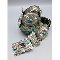 Vintage Concho Belt with Turquoise