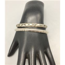 Two Vintage Sterling Silver Bracelets