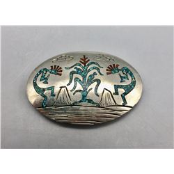 Vintage Navajo Inlay Belt Buckle