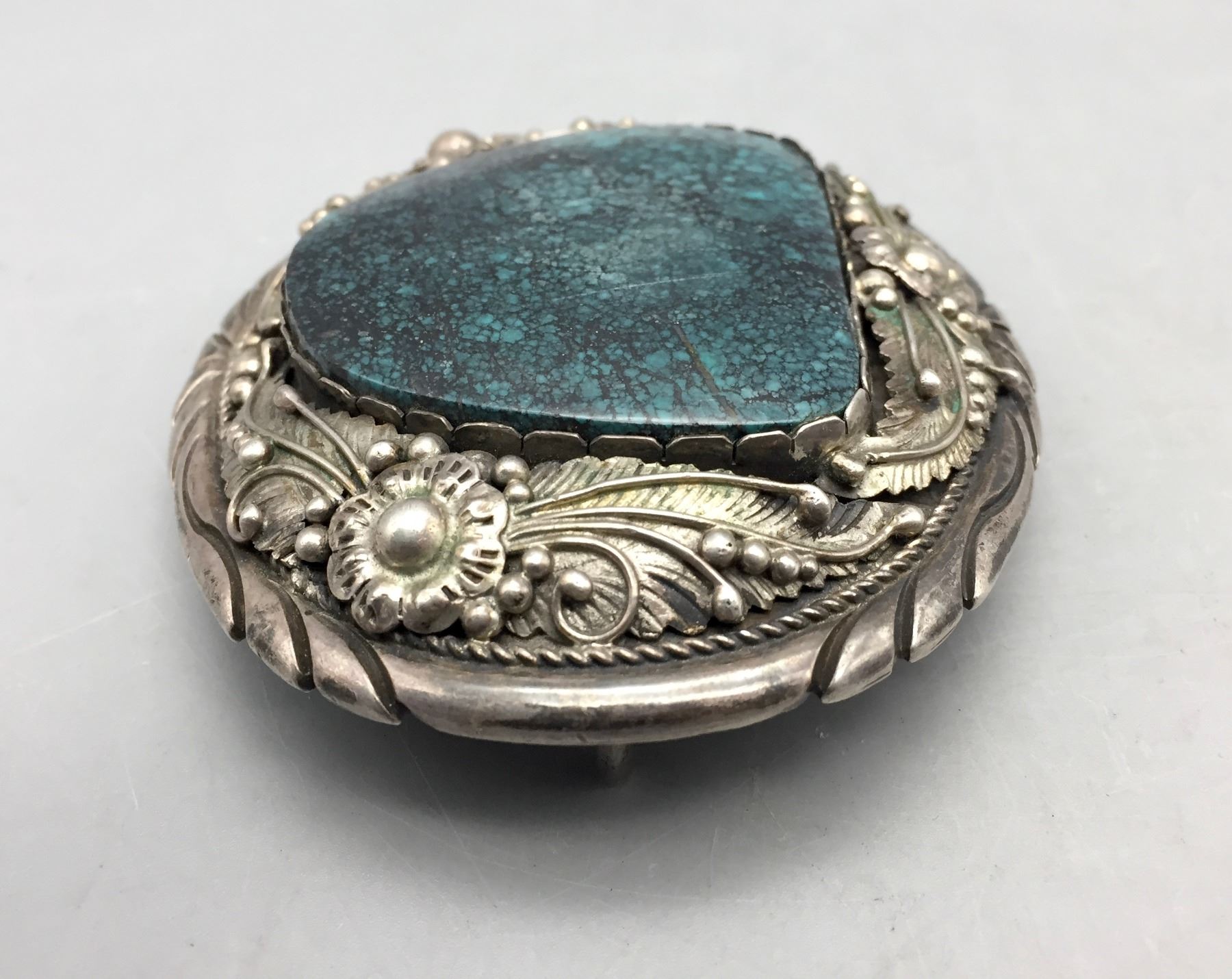 Vintage, Large Stone Turquoise Belt Buckle