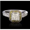 Image 2 : 14KT White Gold 1.31 ctw Diamond Ring