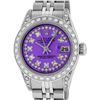 Image 1 : Rolex Ladies Stainless Steel 26MM Purple String Diamond Lugs Datejust Wristwatch