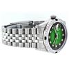 Image 3 : Rolex Mens Stainless Steel Green Vignette Diamond & Emerald Datejust Wristwatch