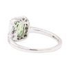 Image 3 : 1.46 ctw Tsavorite and Diamond Ring - Platinum