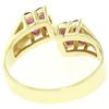 Image 8 : 14K Yellow Gold 0.60 ctw Dual 4 Blood Red Ruby Cluster Bypass Ring