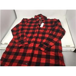 Ladies Natural Reflections Buffalo Plaid Long Flannel- Large (missing a buttton)