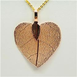 Natural Leaf Pendant Fashion Jewelry Necklace, Suggested Retail Value $100