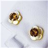 Image 1 : 10K Yellow Gold Citrine (0.3ct) Mother Of Pearl Flower Jacket Earrings, Made in Canada, Suggested Re
