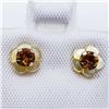 Image 2 : 10K Yellow Gold Citrine (0.3ct) Mother Of Pearl Flower Jacket Earrings, Made in Canada, Suggested Re