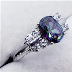 Silver Mystic Topaz (3.5G) Ring, Suggested Retail Value $200