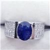 Image 2 : Silver Men'S Sapphire Cubic Zirconia Ring, Suggested Retail Value $500
