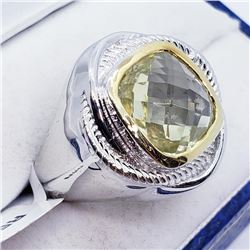 Brass Men'S Lemon Topaz(5.8ct) Ring (~weight 9g), Suggested Retail Value $200