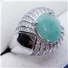 Image 1 : Silver Men'S Emerald Cubic Zirconia Ring, Suggested Retail Value $500