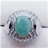 Image 2 : Silver Men'S Emerald Cubic Zirconia Ring, Suggested Retail Value $500