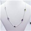 Image 1 : Silver Assorted Gemstone 18 Inches With Clasp Necklace, Suggested Retail Value $400