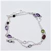 Image 2 : Silver Assorted Gemstone 18 Inches With Clasp Necklace, Suggested Retail Value $400