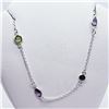 Image 4 : Silver Assorted Gemstone 18 Inches With Clasp Necklace, Suggested Retail Value $400