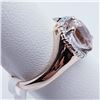 Image 3 : Rose Gold Plated Silver Morganite Ring (~Size 7), Suggested Retail Value $300