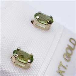 10K Yellow Gold Peridot (5X3Mm) Earrings, Made in Canada, Suggested Retail Value $200