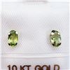 Image 2 : 10K Yellow Gold Peridot (5X3Mm) Earrings, Made in Canada, Suggested Retail Value $200