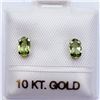 Image 3 : 10K Yellow Gold Peridot (5X3Mm) Earrings, Made in Canada, Suggested Retail Value $200