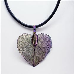 Multi Shade Leaf Pendant Fashion Jewelry Necklace, Suggested Retail Value $100