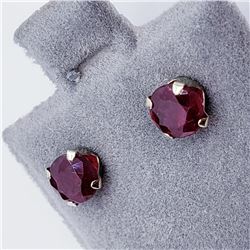 14K White Gold Ruby Stud(0.86ct) Earrings, Made in Canada, Suggested Retail Value $160