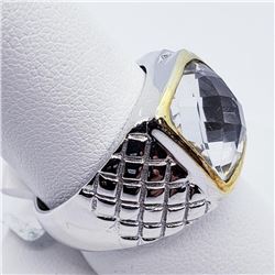 Brass Men'S Crystal(5.7ct) Ring (~weight 8g), Suggested Retail Value $200