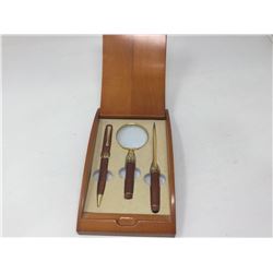 Desk Stationary Set with Wooden Box