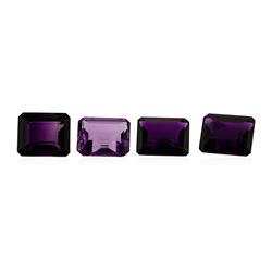 25.47 ctw. Natural Emerald Cut Amethyst Parcel of Four