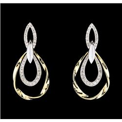 0.67 ctw Diamond Earrings - 14KT Two-Tone Gold