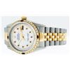 Image 6 : Rolex Mens 2 Tone 14K Mother Of Pearl String Diamond & Ruby Datejust Wristwatch