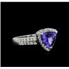 Image 1 : 1.90 ctw Tanzanite and Diamond Ring - 14KT White Gold