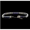 Image 3 : 6.80 ctw Sapphire and Diamond Bracelet - Platinum