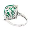 Image 3 : 8.64 ctw Emerald and Diamond Ring - 18KT White Gold
