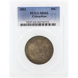 1893 Columbian Centennial Commemorative Half Dollar Coin PCGS MS65