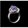 Image 4 : 4.52 ctw Tanzanite and Diamond Ring - 14KT White Gold