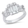 Image 1 : 14K White Gold 1.45CTW Diamond Ring, (VS/VS/F-G)