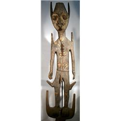 A FINE SEPIK ANCESTOR HOOK,c.1950s, of wood in mo