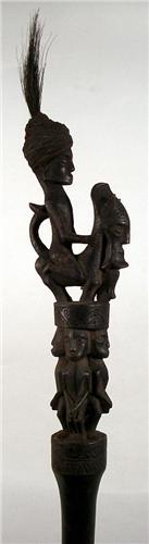 A SUPERB BATAK SHAMANS MAGIC STAFF,of wood, the c