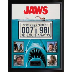 Jaws Signed License Plate and Photo Collage BAS