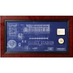 Yankee Stadium blueprint and actual brick