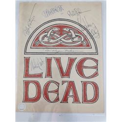 Autographed Grateful Dead "Live Dead" concert poster 8.5x11