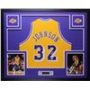 Image 1 : Magic Johnson Signed 35x43 Custom Framed Jersey