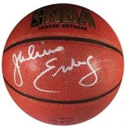 Signed Dr J basketball PSA