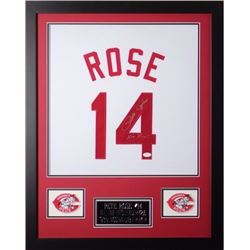 Pete Rose signed+framed  reds jersey display