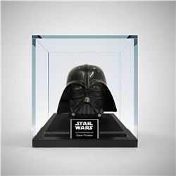 Autographed Star Wars Darth Vader helmet in clear case