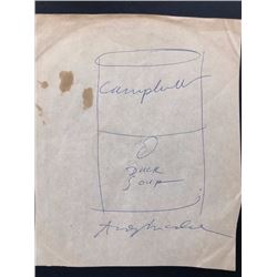 Original Campbells Soup Duck Soup drawing by Andy Warhol 8x11